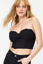 Trendyol Black Crop Woven Bustier