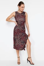 Trendyol Multicolored Fitted Animal Printed Stretchy Knitted Maxi Pencil Dress