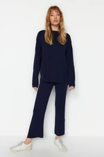 Trendyol Navy Blue Wide fit Top and bottoms Set with Trousers, Knitwear