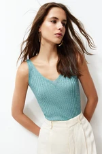 Trendyol Green Crop Knitwear Blouse