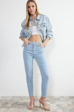 Trendyol Light Blue High Waist Slim Mom Jeans