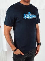 Men's T-shirt with print, dark blue Dstreet