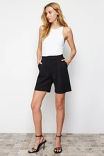 Trendyol Black Pleated Velcro Closure Shorts & Bermuda