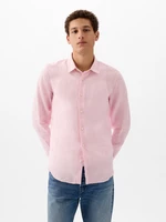 Světle růžová pánská lněná košile GAP