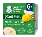 GERBER Organic 100% rostlinný dezert mango a kiwi s kokosovým mlékem 4 x 90 g