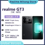 Realme GT3 5G NFC 6.74'' IMX890 Camera Snapdragon 8 Gen 1 144Hz 1.5K AMOLED Display 16GB+1TB Mega storage 240W SUPERVOOC Charge