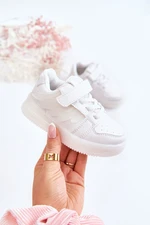 Kids Leather Sports Shoes Velcro White Angel