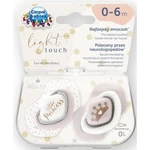 Canpol babies Set symetrických silikónových cumlíkov Light touch 0 - 6 m Royal Baby ružový