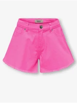 Dark pink girly denim shorts ONLY Chiara - Girls