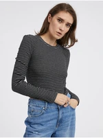 Black Women's Striped Long Sleeve T-Shirt Noisy May Posy - Women