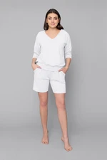 Karina women's set, 3/4 sleeves, short legs - white