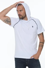 T8570 DEWBERRY HOODED MEN'S T-SHIRT-WHITE