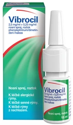 VIBROCIL 2,5mg/ml+0,25mg/ml, nosní sprej při léčbě rýmy 15 ml