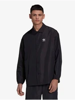 Čierna pánska vzorovaná košeľová ľahká bunda adidas Originals Coach Jacket