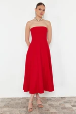 Trendyol Red A-Cut Woven Elegant Evening Dress