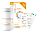 LIPO C ASCOR Forte vitamín C s lipozomálnym vstrebávaním 60 kapsúl + testovacie prúžky 4 ks