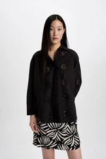 DEFACTO Oversize Fit Embroidered Long Sleeve Shirt