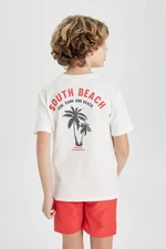 DEFACTO Boy's Crew Neck Back Printed Short Sleeve T-Shirt