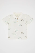 DEFACTO Baby Boy Animal Patterned Pique Short Sleeve Polo T-Shirt