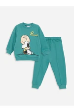 LC Waikiki Crew Neck Long Sleeve Snoopy Printed Sweatshirt and Jogger Pants 2-Set