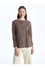 LC Waikiki Crew Neck Patterned Long Sleeve Women's T-Shirt