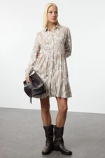 Trendyol Beige Floral Mini Woven Dress