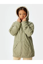 Koton Oversize Hooded Coat with Pocket Detail