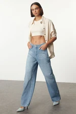 Trendyol Light Blue High Waist Wide Leg Jeans