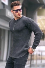 Madmext Anthracite Basic Knitwear Men's Sweater 5990