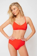 Trendyol Red High Waist Regular Bikini Bottom