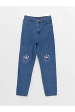 LC Waikiki Mom Fit Embroidered Girl Jeans