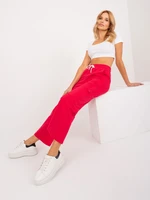 Red basic cotton sweatpants