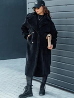 Women&#039;s winter coat LUXERII long fur black Dstreet