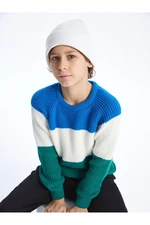 LC Waikiki Lcw Crew Neck Color Block Long Sleeve Boy's Knitwear Sweater