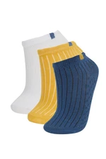 DEFACTO Boy's Cotton 3-Piece Short Socks