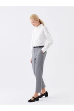 LC Waikiki Women's Slim Fit Plaid Belted Trousers