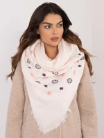 Light pink women's scarf with fringe