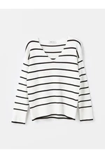 LC Waikiki LCW Vision V Neck Striped Long Sleeve Women's Knitwear Sweater