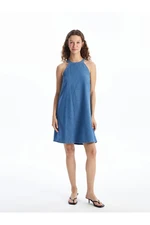 LC Waikiki Halter Neck Straight A-Line Women's Jean Dress