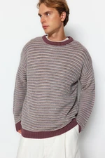 Trendyol Dusty Rose Regular Crew Neck Jacquard Sweater