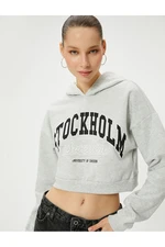 Koton Short Hooded College Sweatshirt Comfort Fit