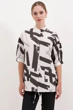 Bigdart 20226 Patterned Oversize Shirt - Black