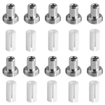 Duke 10PCS Ceramic Tube Sleeves and 10PCS Metal Head Connector Adapters for Fiber Optic Visual Fault Locator