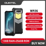 Oukitel WP26 Smartphone Rugged Cell Phone 10000mAh 8GB, 256GB Smartphone 48MP+20MP Night Camera Mobile Phone MTK P90