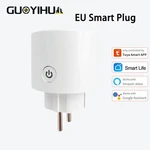 Tuya EU Wifi Smart Socket Plug 20A Outlet With Power Monitor Timing Plug Compatible With Alexa Google Home Smart Life App