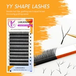 Lakanaku Faux Cils Y Lashes Volume Matte Black Premium Lash Extension 0.07 C/D 8-15 Natural Lashes Female Makeup Y Shape Eyelash