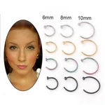 1pc 6/8/10mm Fake Nose Ring C Clip Lip Piercing Ring Stud Body Piercing Jewelry Earring Stainless Steel Helix Tragus Faux Septum