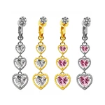 1pc New Zircon Fashion Surgical Stainless Steel Navel Piercing Heart Belly Button Rings Belly Piercing Body Jewely Accessories