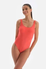 Dagi Orange Thick Straps U-Neck Swimwear