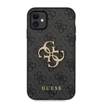 Zadní kryt Guess PU 4G Metal Logo GUHCN614GMGGR pro Apple iPhone 11, šedá